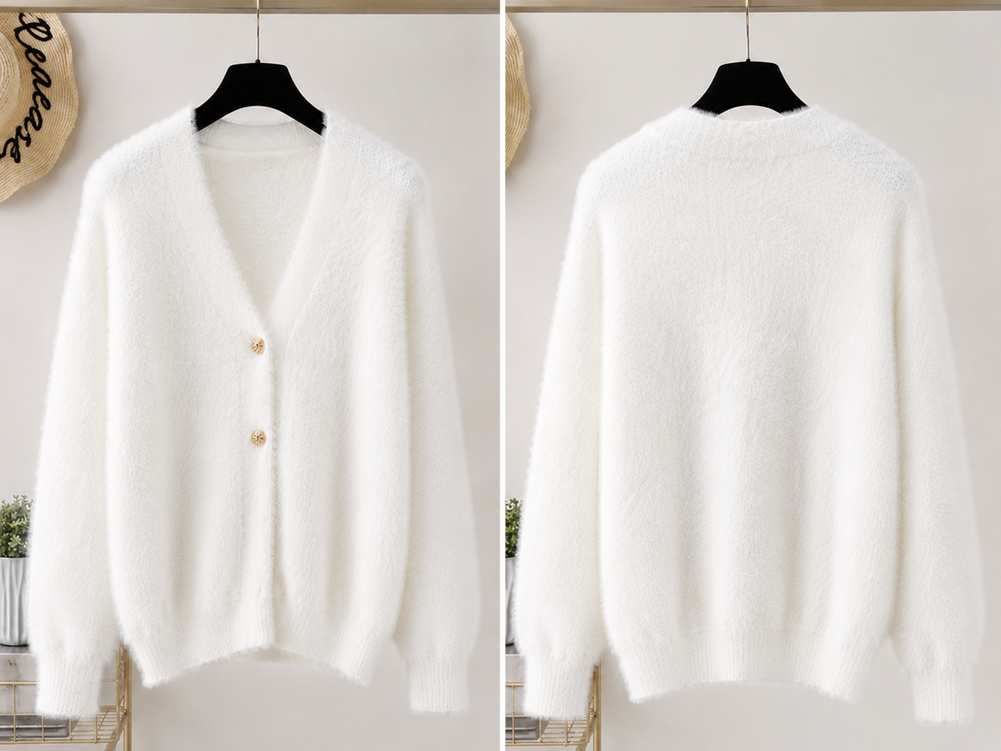 Women's V-Neck Button Front Long Sleeve Knit Cardigan