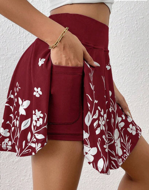 š¼ Women's Minimalist Floral Print High-Waisted Shorts with Pockets