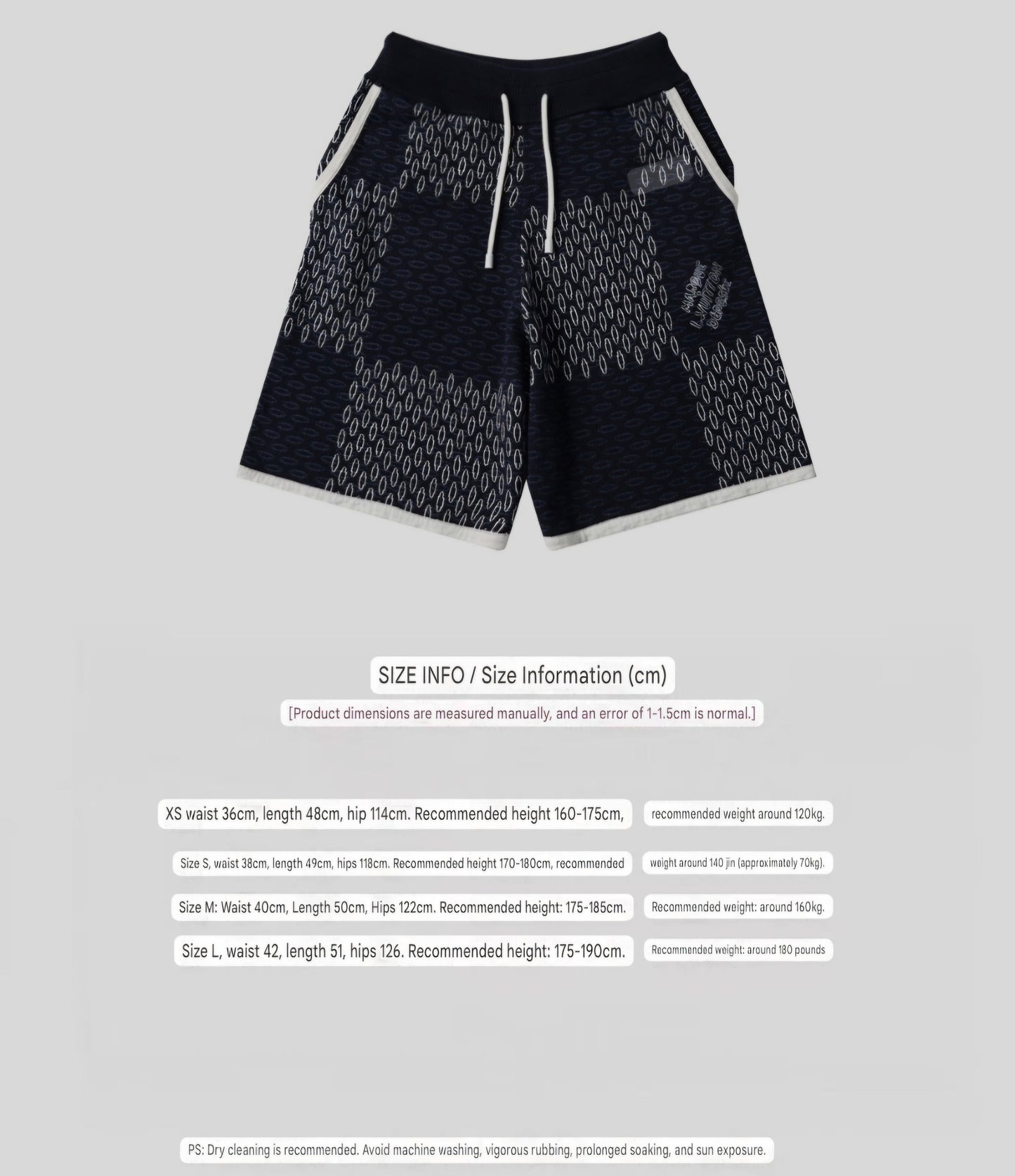 LV checkered knit Shorts