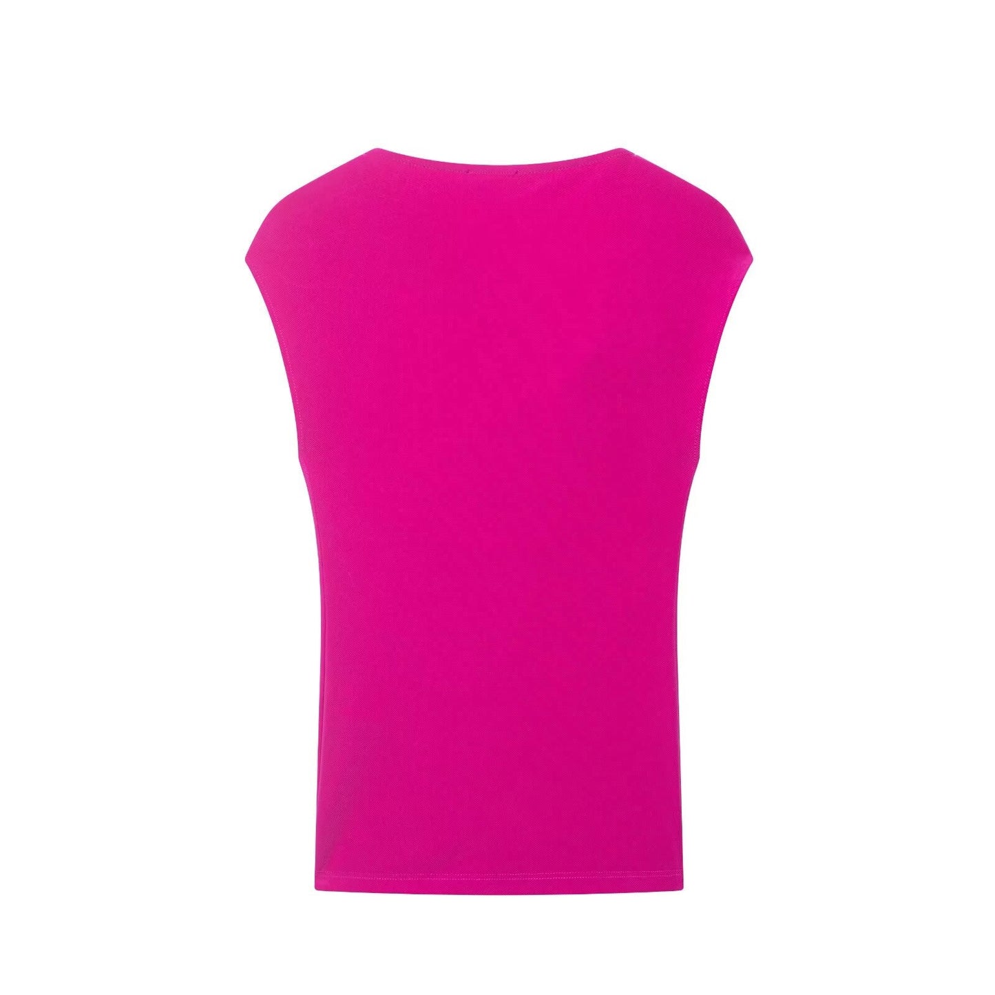 Women Clothing Summer Sleeveless Asymmetric Collar Pleated Pullover Top