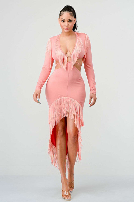 Blush Tassel Temptation Dress