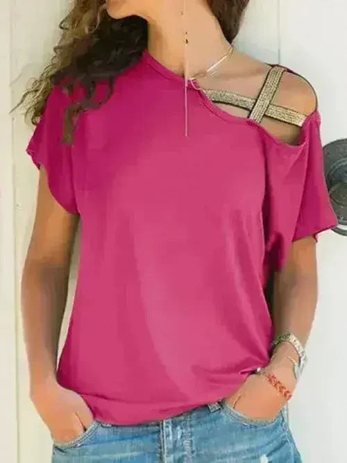 Asymmetrical Neck T-Shirt – Modern Basic with Edge
