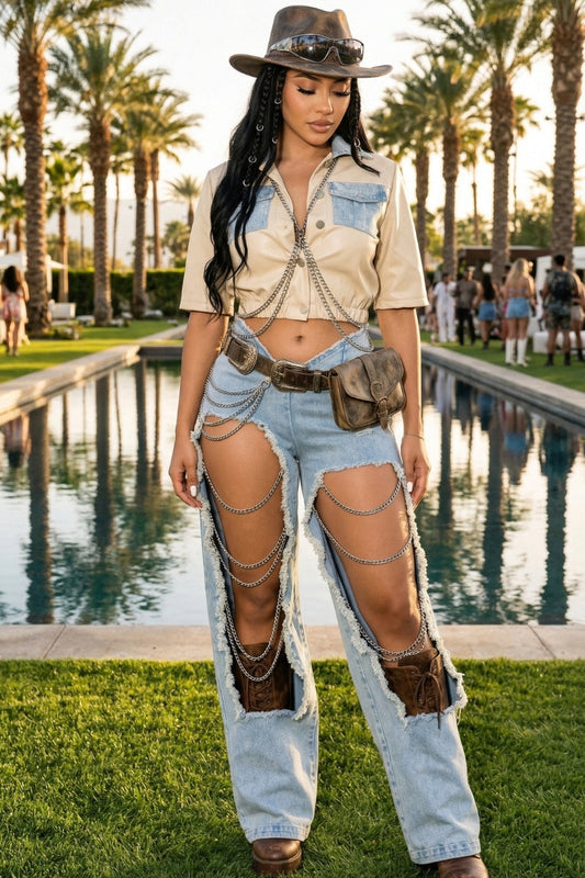 Cochella Reinvented Classic Two-Piece Denim Ensemble