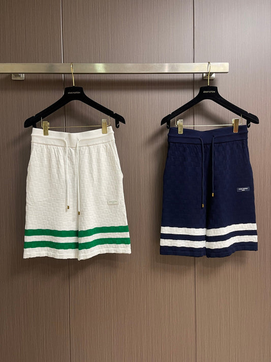 LV Monogrammed Checkered Jaquard Knit Shorts