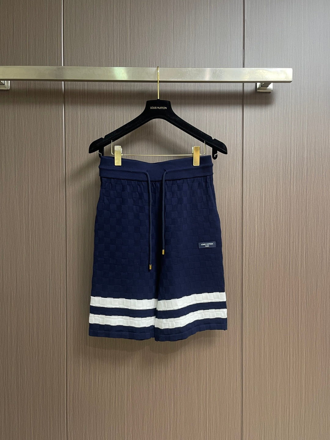 LV Monogrammed Checkered Jaquard Knit Shorts