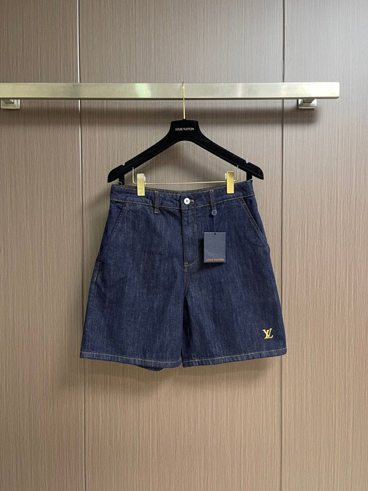 LV Blue Tailored Denim Shorts