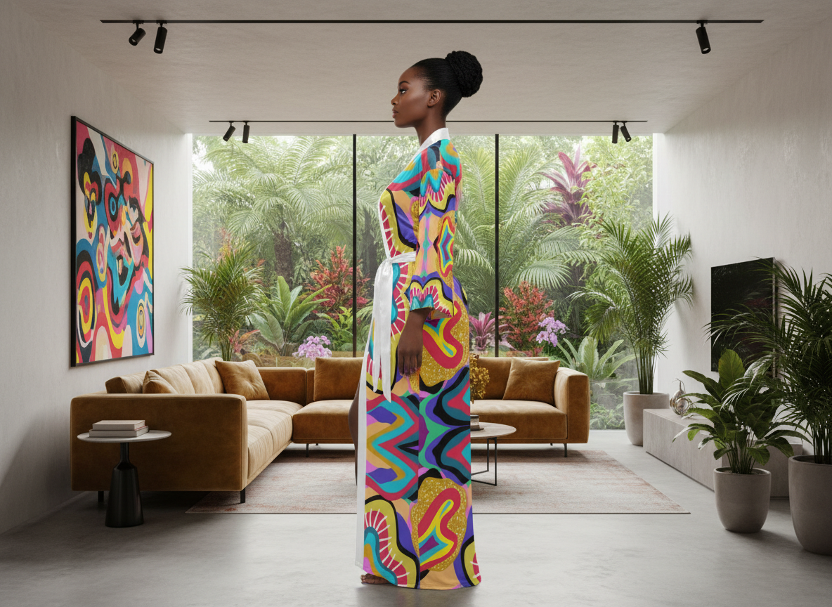 ABEILLE CREATIONS- Queen Cleopatra -Long Kimono Robe