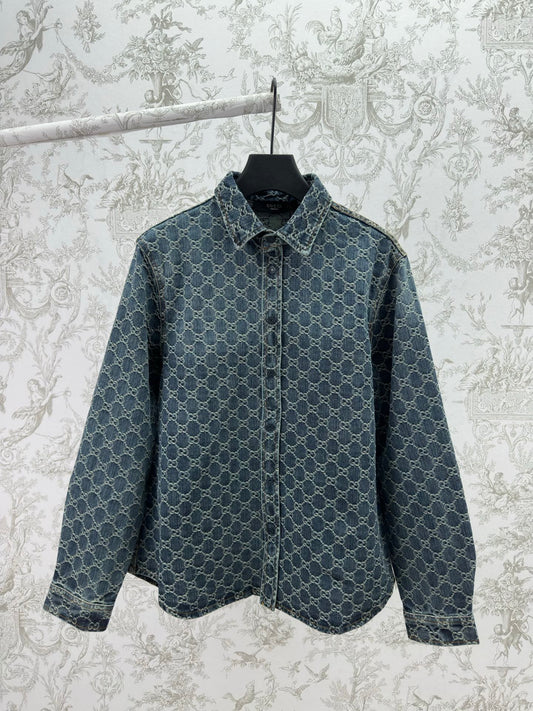 Gucci Denim Jacquard Shirt