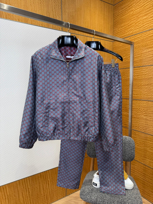 Gucci All-over Print Jacket and Straight Leg Suit