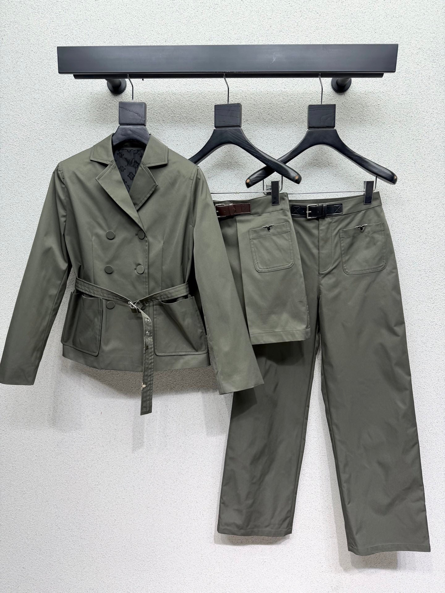 LV Military Green Metallic Jacket - Women's