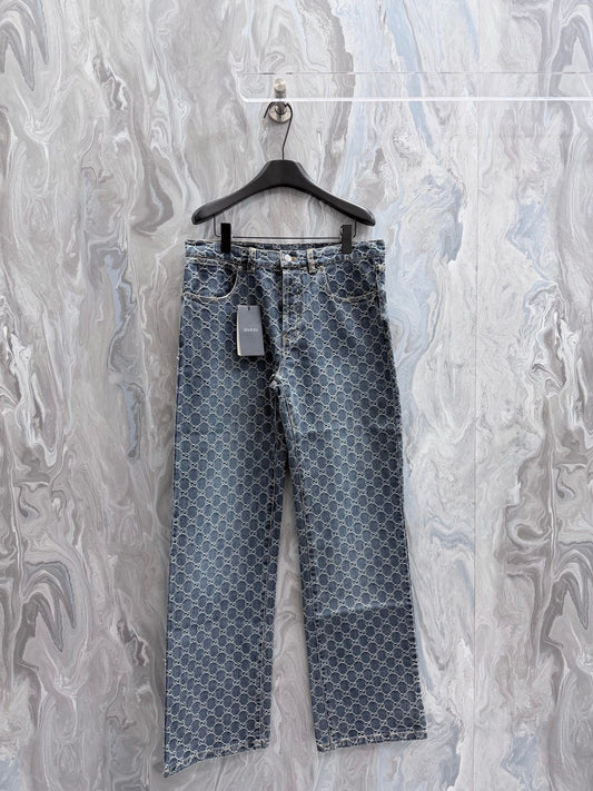 Gucci Denim Jacquard Jeans