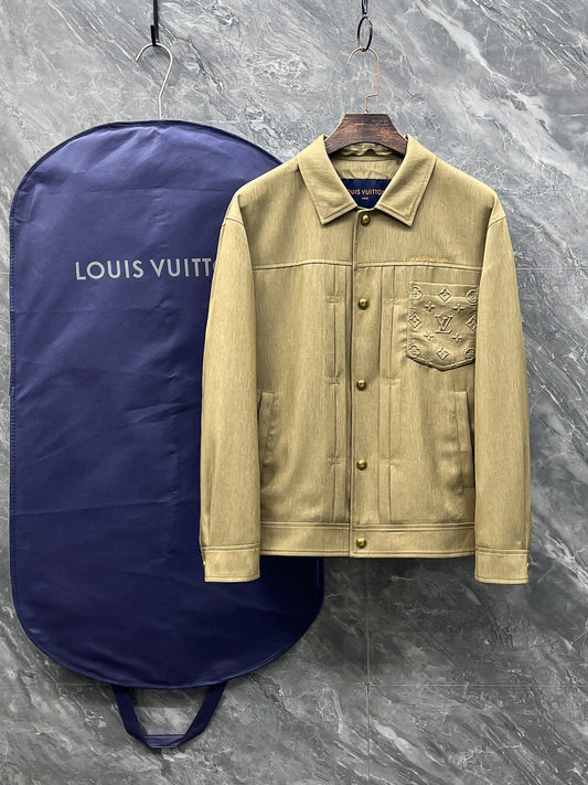 LV Mulberry Silk Acetate Embossed Jacket