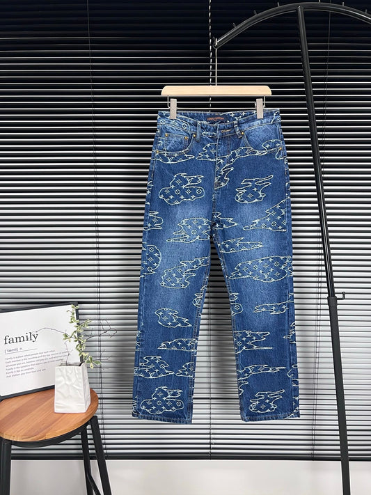 LV Cloud Jacquard Denim Jeans