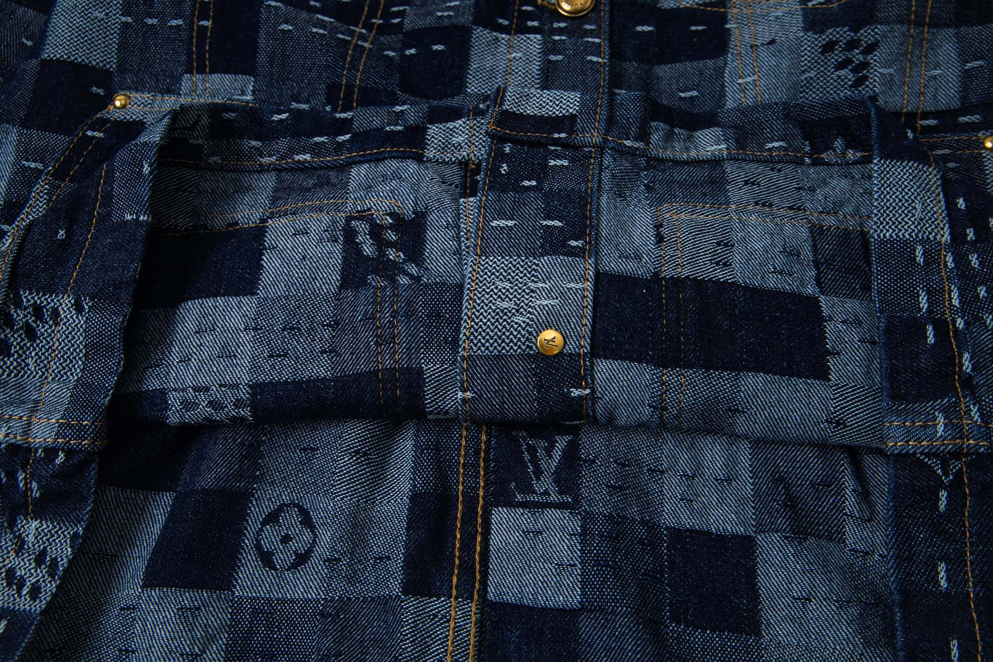 LV Denim Belted Jacket