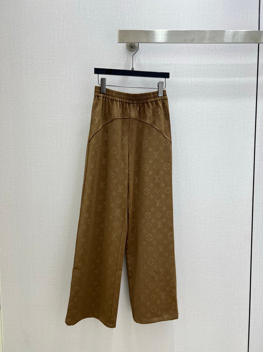 LV Embossed Straight-Leg Trousers