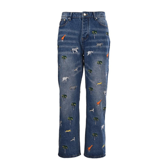 lV denim pants (animal embroidered)