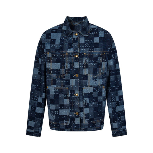 LV Denim Belted Jacket