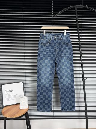 LV Checkered Denim Jeans