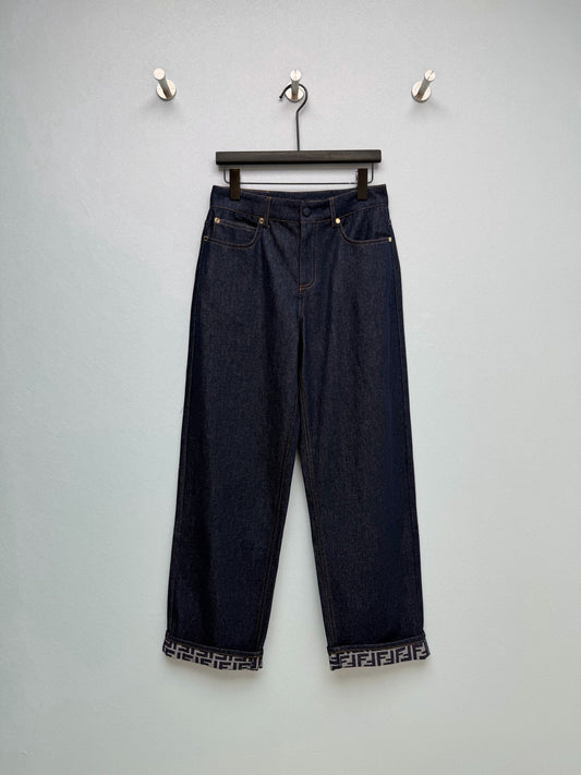 Women Fendi High Waisted Straight-Leg Jeans