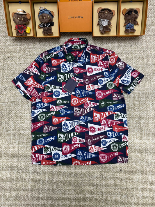 LV all over Collared shirt sleeve shirt