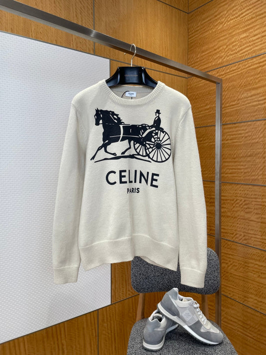 Celine Jacquard Knit Sweater
