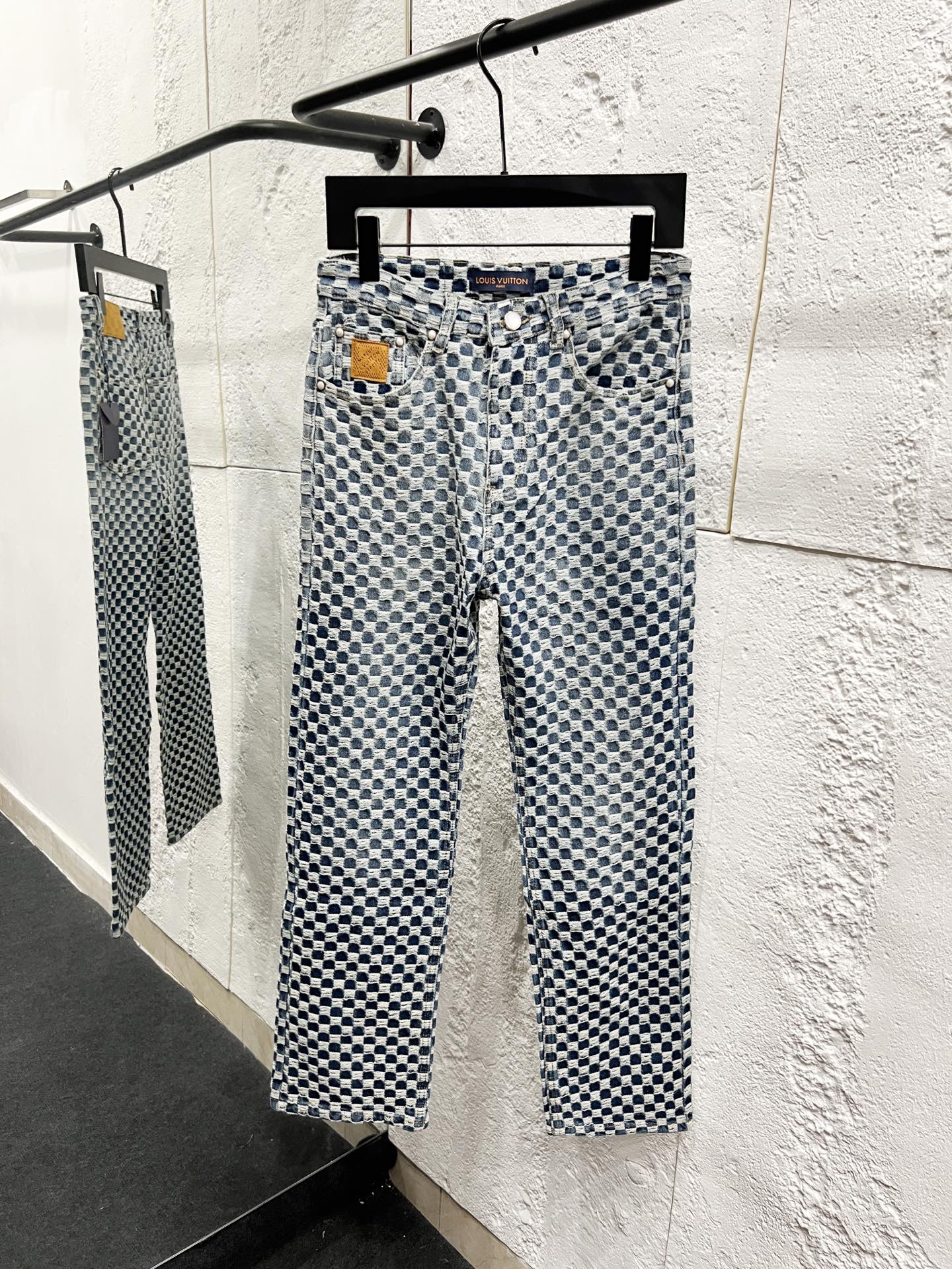 LV Checkerboard Denim Jeans